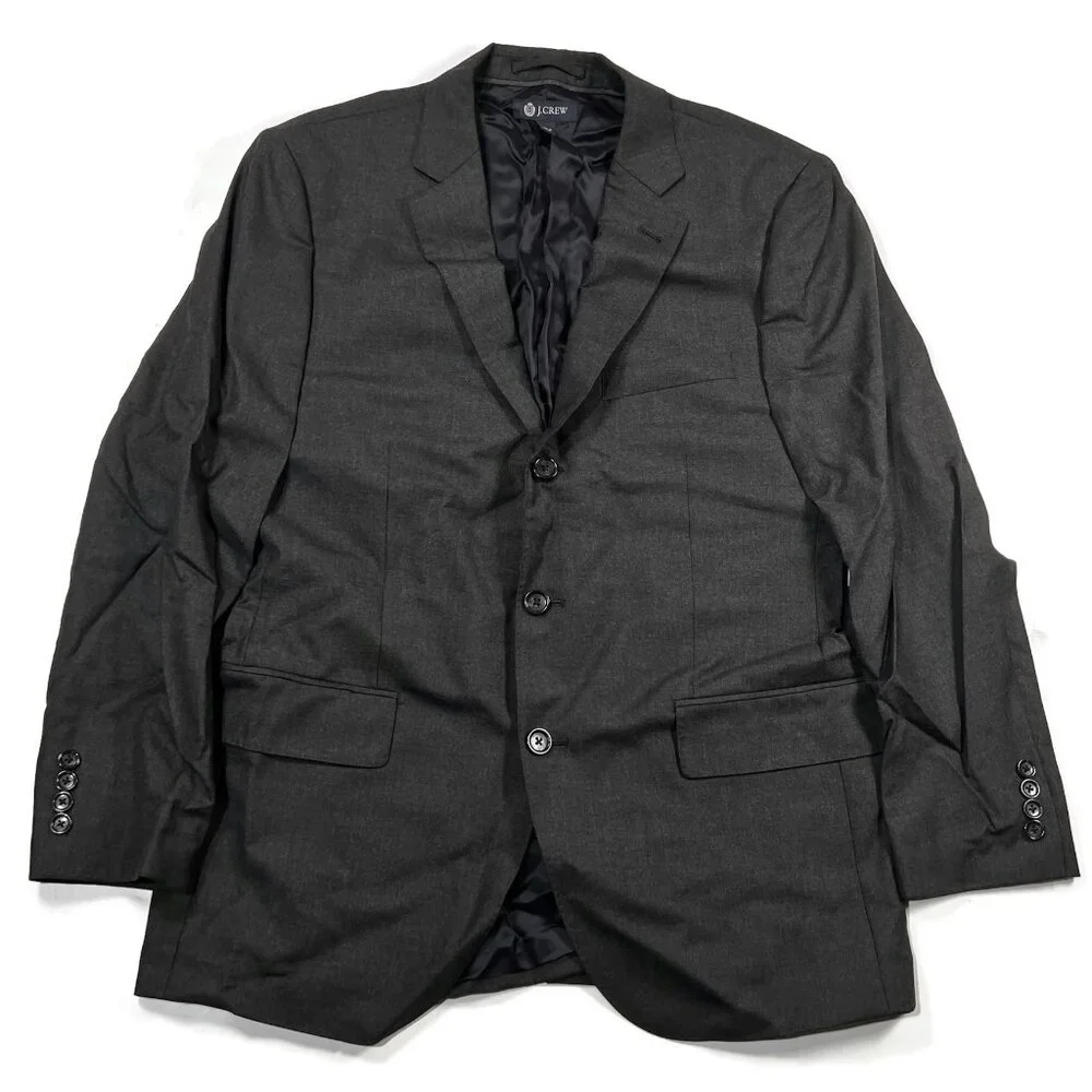 J Crew Aldridge Loro‎ Piana Super 120 Suit Jacket Mens 40S Gray